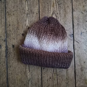 Beanie hat hand knitted cap winter accessories alpaca mohair mix gorpcore grandpa cozy brown beige burnt orange gold earthy toned image 1