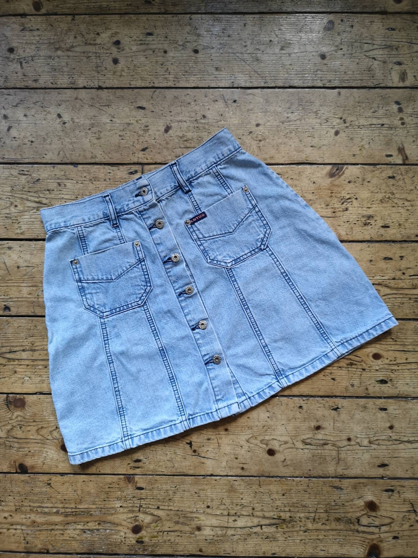 Ladies Vintage Denim Skirt 90s Fashion 
