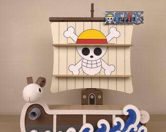 Going Merry display for One Piece Kinder Joy collection |  Collector Display One Piece Kinder Joy, The Going Merry Pirate Ship display stand