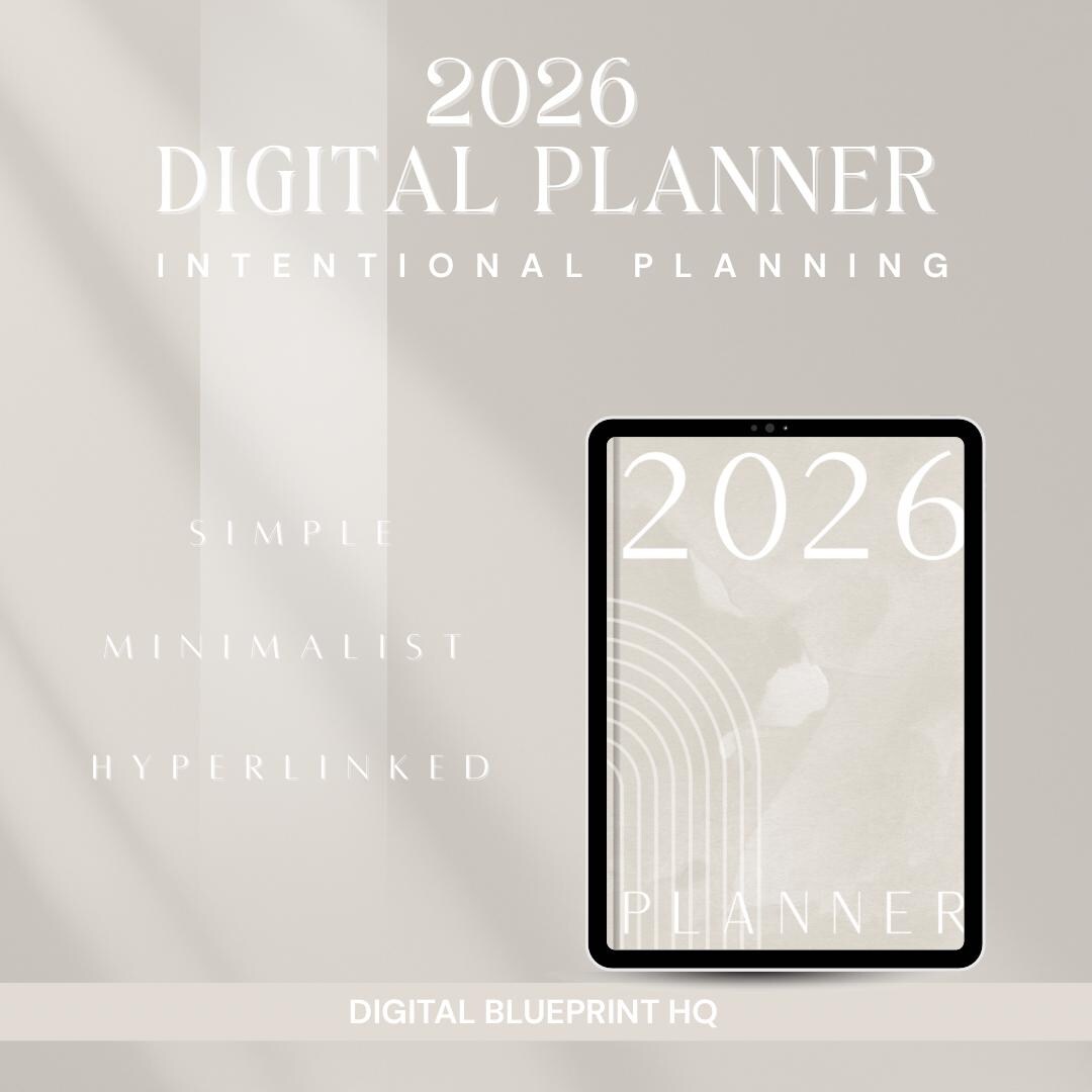 2026 Digital Planner Minimalist iPad Planner for Daily Weekly Monthly ...