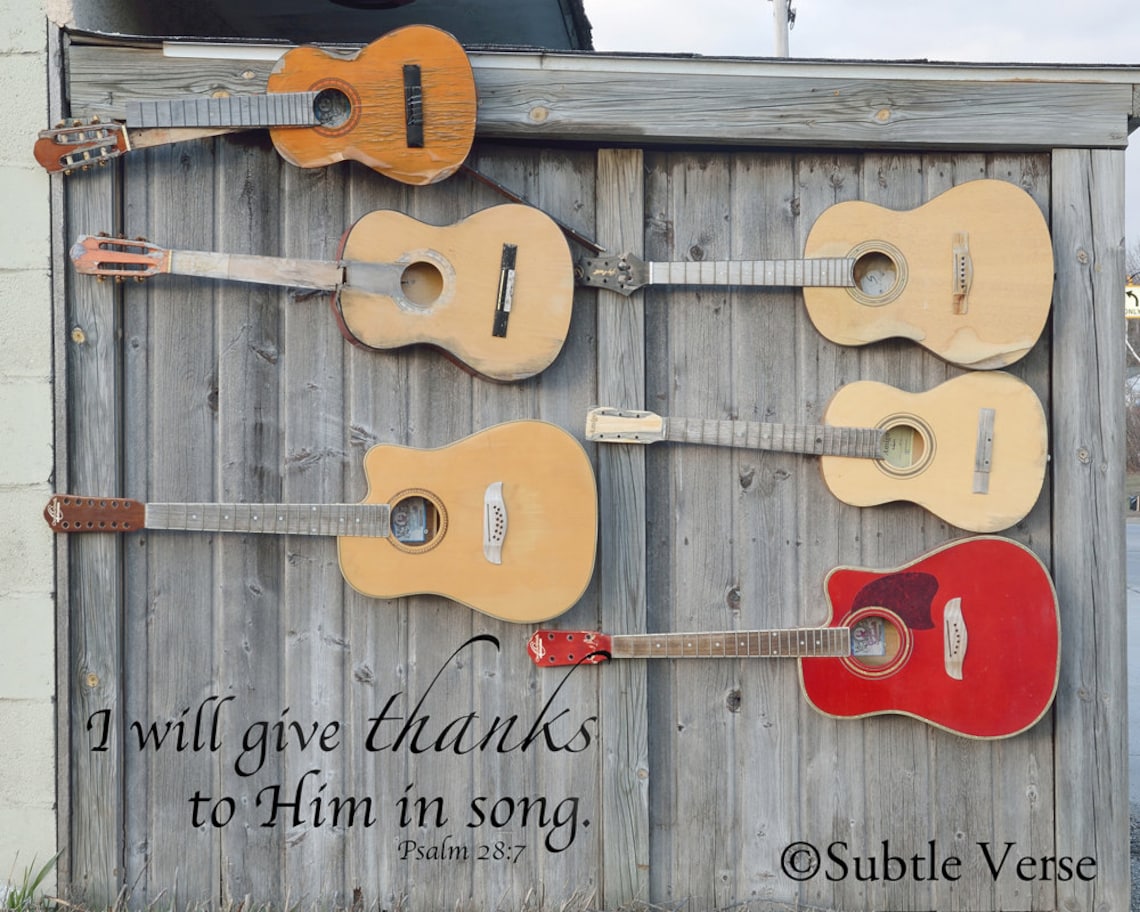 Guitar Music Psalm Bible Verse Inspirational Gift Etsy