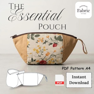 Essential Pouch Sewing Pattern: Beginner Friendly Cosmetic Bag (PDF Download)