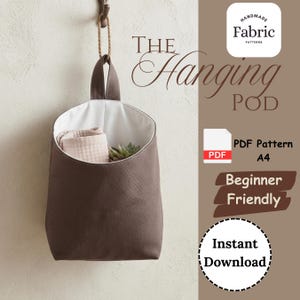 Nähanleitung für einen Hängekorb (PDF) – DIY-Hängekorb, Wandorganizer aus Stoff – Schritt-für-Schritt-Anleitung – Sofort-Download