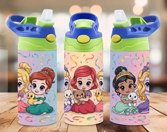 Baby Princess 12oz Tumbler Wrap PNG, Cute Royal Kids Tumbler Design, Pastel Fairytale Wine Tumbler Sublimation