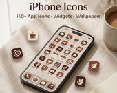 Brown Aesthetic iOS App Icons Pack, Chocolate iPhone App Icons, iOS Home Screen Icons, Cute Brown Icon Pack, iPhone Custom Icons