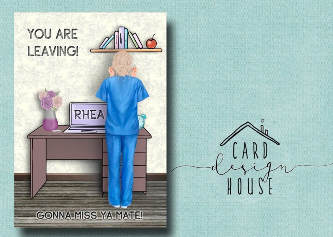 Personalized Doctor Leaving Card: Medical Theme, Glitter & Foil Accents ...