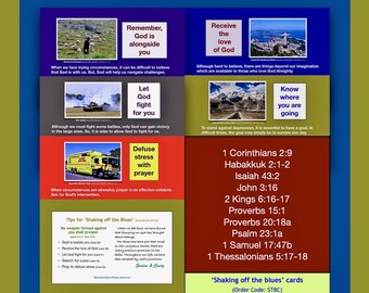 Shaking off the blues — A five-card print set