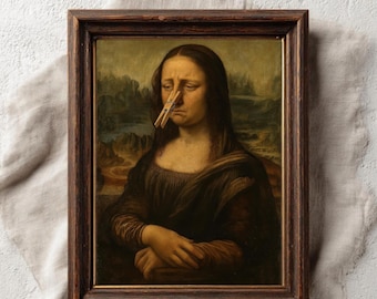 LZJAGXX Mona Lisa Bathroom Wall Art Poster Toilet Humor Funny
