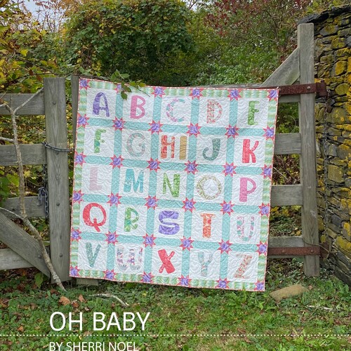 Alphabet Monkey Cot Quilt Pattern Baby ABC Machine Applique Etsy UK