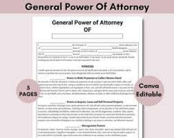 General Power of Attorney Form | Editable Legal Document (PDF + Word)