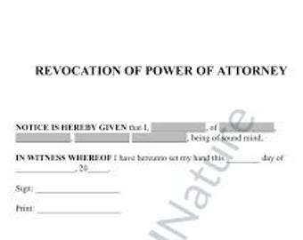 Revocation of Power of Attorney Form | Editable Legal Document (PDF + Word)