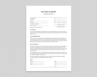 Editable Return to Work Medical Form | Printable PDF & Word Template