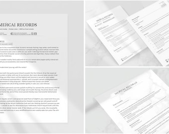 HIPAA Release & Medical Records Request Letter Template | Printable PDF + Editable Word