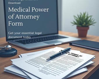 Medical Power of Attorney Form | Health Care Proxy Printable Template | Editable PDF & Word File