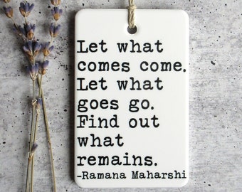 Ramana Maharshi Quote Ceramic Wall Tag • Bhagavan Sri Ramana Maharshi • Advaita Vedanta • Self Inquiry • Self Realization • Wisdom Quote