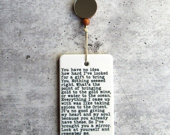 Rumi Ceramic Wall Tag • Rumi Poem • Rumi Wall Art • Rumi Gifts • Gift for Her • Gift for Him • Gift for Friend • Valentine's Day Gift