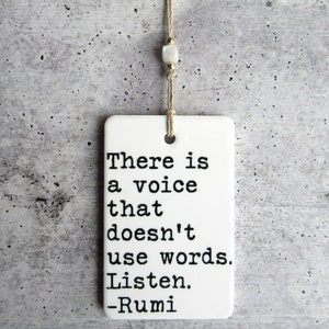 Rumi Quote Ceramic Wall Tag • Rumi Wall Art • Rumi Gifts • Gift For Friend • Wisdom Quote • Christmas Gift • Minimalist Decor • Rumi Quote