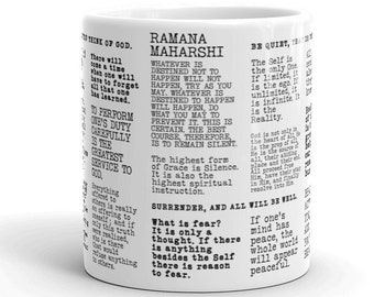 RAMANA MAHARSHI Quote Mug • Bhagavan Quote Mug • Spiritual Mug • Advaita Vedanta • Self Realization Quote • Sage of Arunachala • Gift Mug