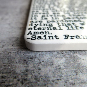 Saint Francis of Assisi Peace Prayer Saint Francis Ceramic Wall Tag Saint Francis Quote Easter Gift Gift For Her Religious Quote image 3