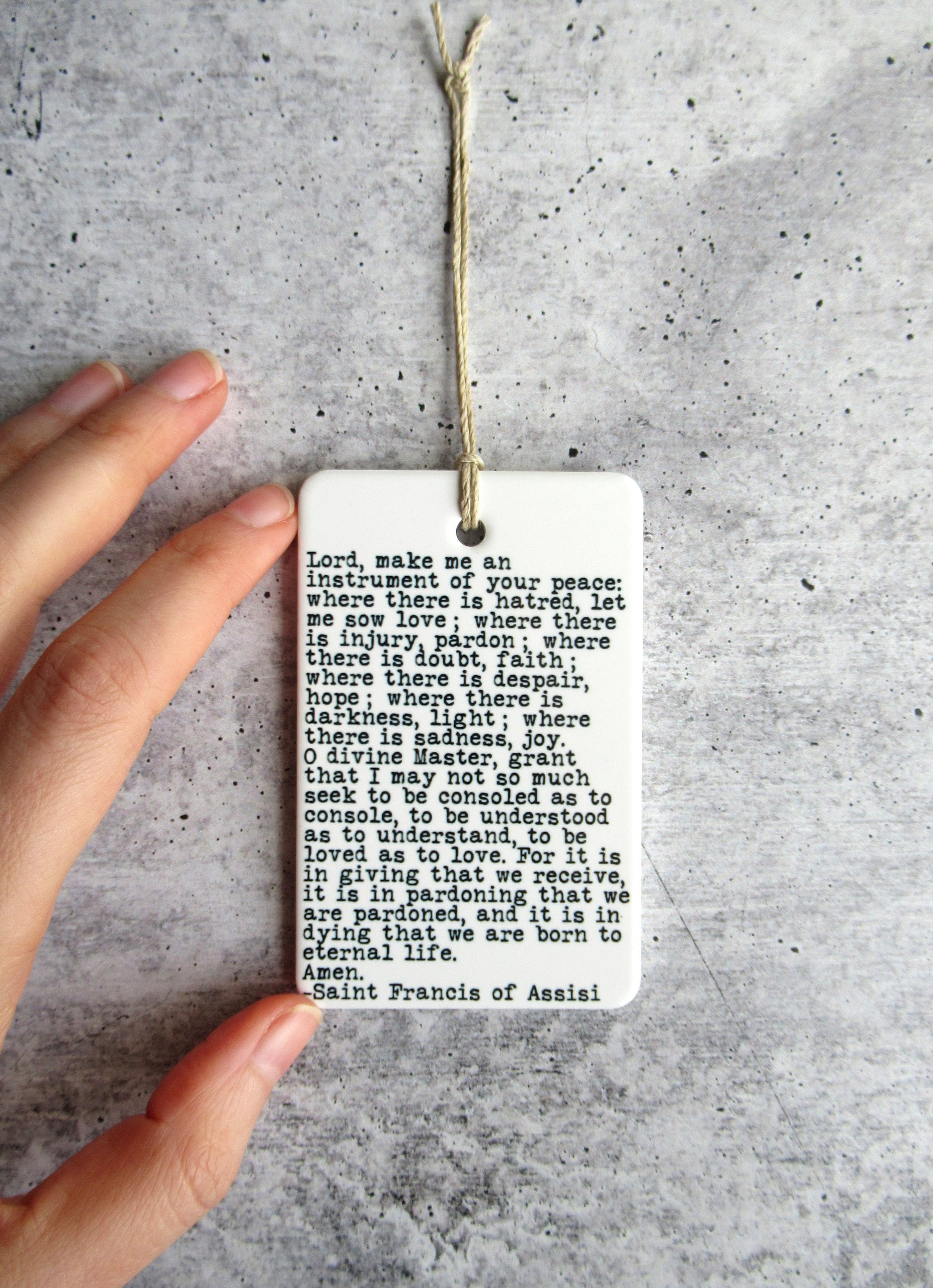 Saint Francis of Assisi Peace Prayer • Saint Francis Ceramic Wall Tag • Saint Francis Quote • Easter Gift • Gift For Her • Religious Quote
