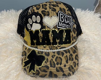 NWT Custom Made Checkered Mama Otto Trucker Hat with Chain & Pin Checkered Mama Trucker Hat With Custom Chain Snap-back Otto  main image 2