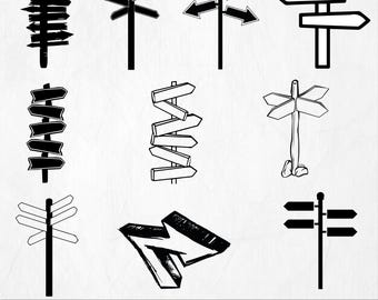 SIGNPOST SVG Wooden Arrow CRICUT Road Sign Cut Files Road Trip ...
