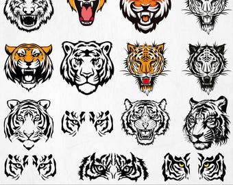 Tigermaskot svg | Tigerhuvud svg | Tiger svg | Tiger Clipart | Tigerhuvud svg-filer för Cricut | Tigeransikte svg | Direktnedladdning