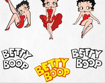 Betty Boop Svg Bundle, High Quality, Betty Boop PNG, Clipart, Betty Boop Birthday Svg Layered Files, Svg for Cricut, Instant Download