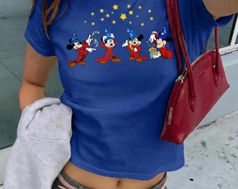 Wizard Mouse Baby Tee Y2K Mickey 90s Vintage, Fantasia Mickey Shirt,Mickey Sorcerer Tee, Gift for Disney Lovers