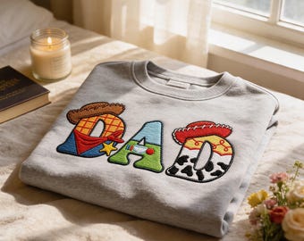 Toy Story Dad Embroidered Sweatshirt, Woody Buzz Jessie Tee, Toy Story 5 Shirt, Disney Dad Crewneck, Father's Day Gift