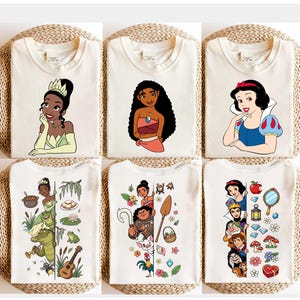 Camiseta vintage de princesas Disney, Bella, Ariel, Elsa y Cenicienta, camiseta del Castillo Mágico del Reino Mágico, regalo de viaje de Walt Disney para niñas. imagen 2
