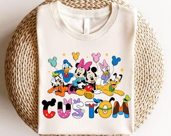 Custom Disney Family Comfort Colors Shirt, Personalized Mickey Friends Tee, Disney Trip Family Vacation Shirt, Matching Family Outfit