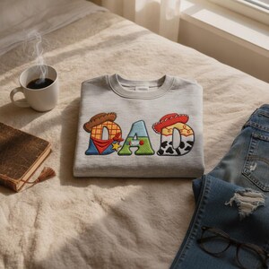 Toy Story Dad Embroidered Sweatshirt, Woody Buzz Jessie Tee, Toy Story 5 Shirt, Disney Dad Crewneck, Father's Day Gift zdjęcie 5