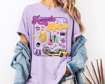 Camiseta Comfort Colors del 20.º aniversario de Hannah Montana, camiseta icónica de Hannah Montana, top de estrella del pop de Disney Channel, viaje de vacaciones a Disney