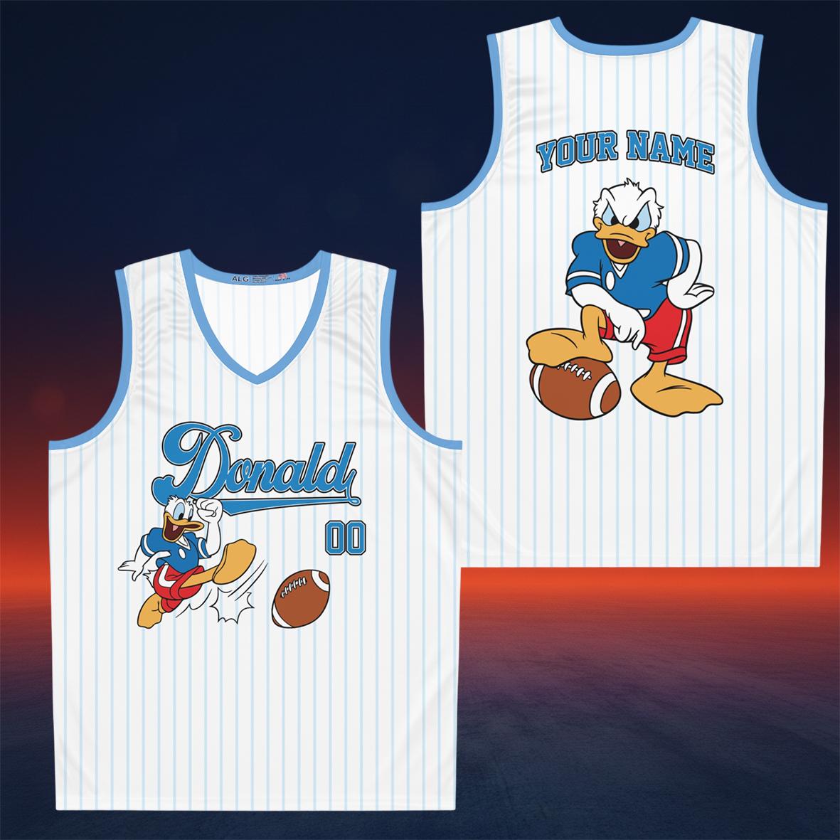 Discover Personalized Name Donald Jersey Tank Top, Custom Disney Character Sports Jersey, Game Day Outfit, Football Lover Gift