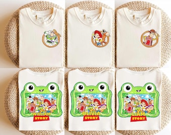 Toy Story 5 Birthday Comforts Color Shirt, Personalized Toy Story Family Shirts, Custom Kids Name Tee, Matching Family Disney Trip Shirt