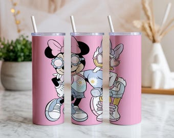 Cartoon Mickey Friends 20oz Tumbler Wrap, Pink Sublimation Design Digital Download