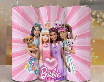 Barbie Squad Tumbler Wrap | Pink Glam PNG Sublimation (20oz & 30oz)