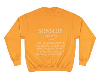 Sudadera con definición de filiación / Cuello redondo con tipografía de fe cristiana