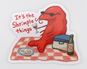 Shrimp Aufkleber Vinyl Lustig Wortspiel