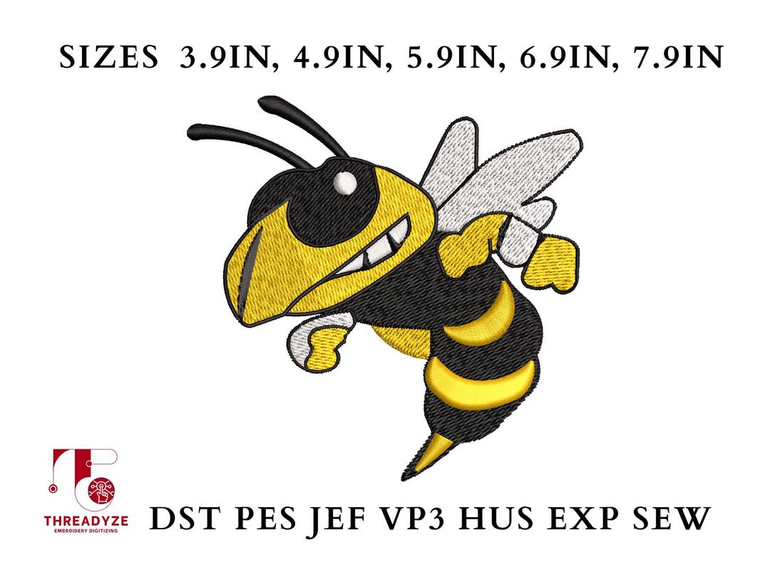 Angry Bee Embroidery Design | Cartoon Insect Machine Stitch File ...
