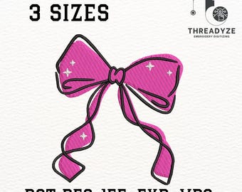 Elegante Pink Ribbon Schleife Stickdatei: DIY Crafts (Digitaler Download)