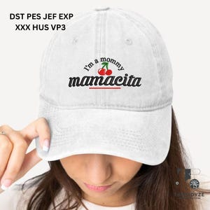 Broderidesign med Mamacita-körsbär | Mammahattsömfil (digital nedladdning)