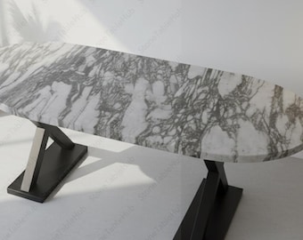 Marmor Konsolentisch - Moderne skulpturale Steinkonsole für Eingangsbereich oder minimalistisches Interieur im Wohnzimmerstil Marmor Konsolentisch |