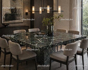 Tablero de mesa de comedor cuadrado Black Spider – Mesa de comedor moderna de superficie sólida de estilo industrial