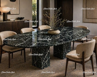 Tablero de mesa de comedor ovalado con diseño de araña negra: un mueble moderno de estilo gótico que marca tendencia.