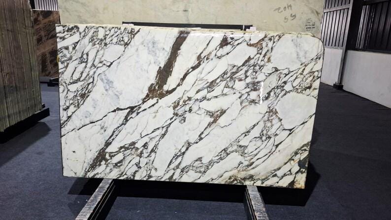 Calacatta Viola Marble Coffee Table | Rectangular, Modern Cross Base image 8