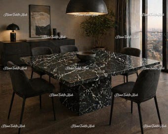 Tablero de comedor cuadrado con diseño de araña negra / Detalle decorativo gótico oscuro para el hogar