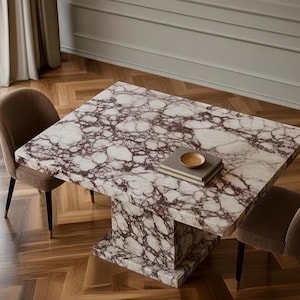 Calacatta Viola Marble Dining Table | Handmade Italian Stone Furniture