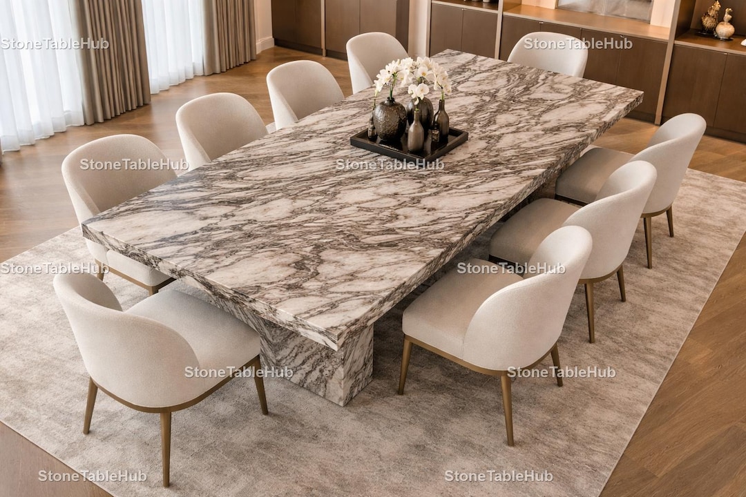 Luxury Marble Dining Table | Modern Rectangular Stone Table ...